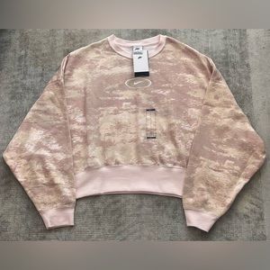 Nike Womens Sportswear Retro Oversized Pink Camo Crew Sweatshirt Sz.L DQ3586-292